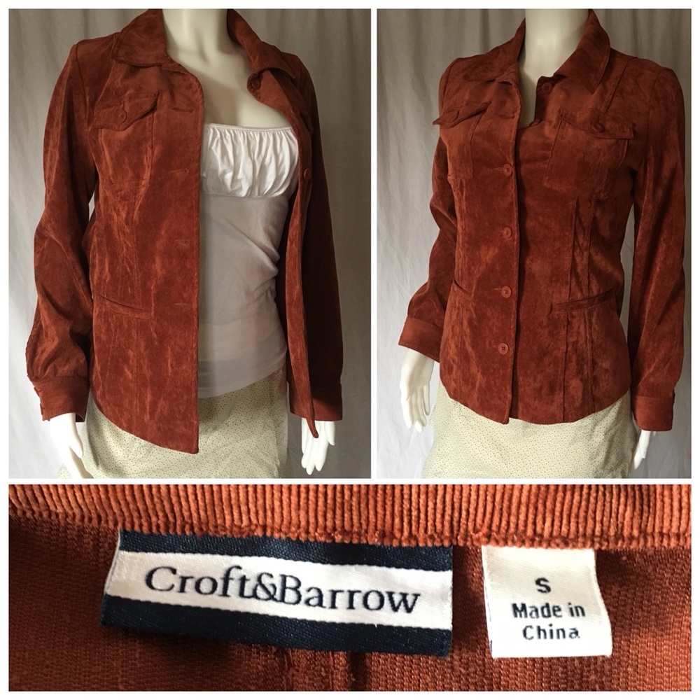 Croft & barrow corduroy rust orange jacket blazer